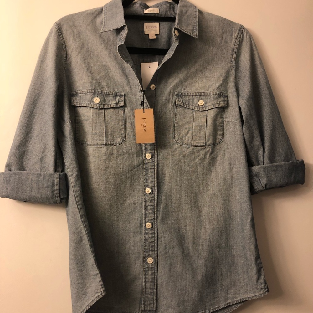 J Crew “Perfect Fit” chambray button down